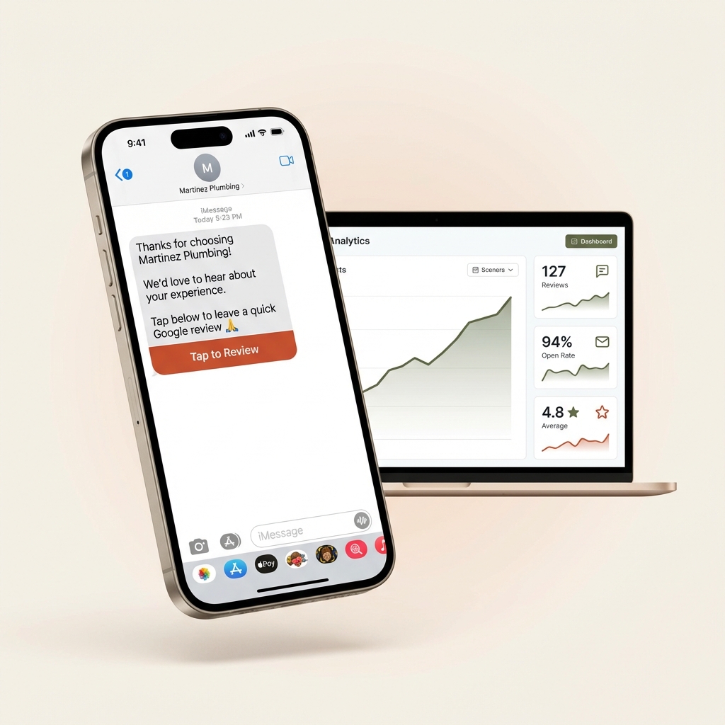 Ricorda dashboard showing review requests and analytics